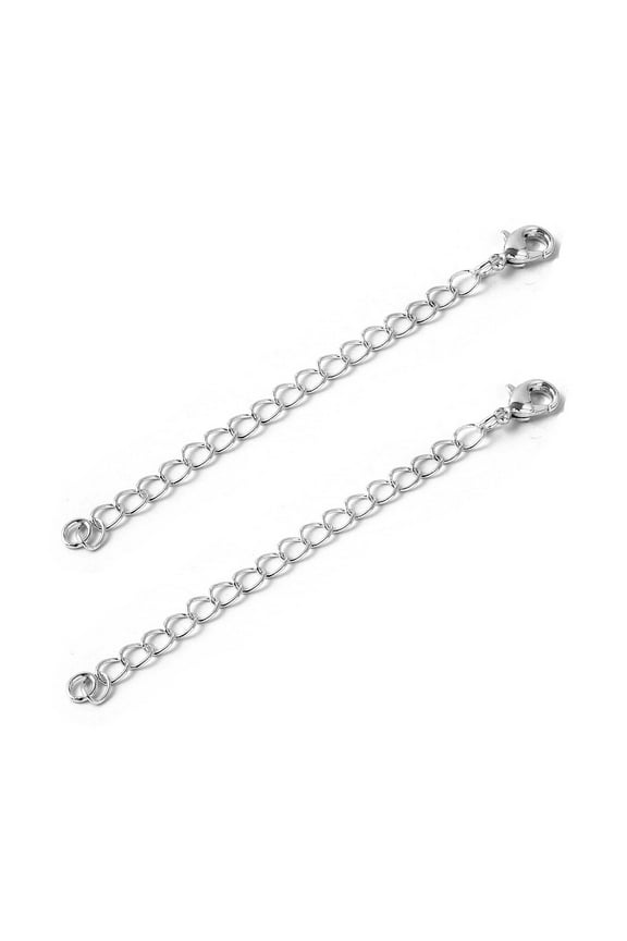Silver Plated 3 Inch Chain Extender, 2 Piece