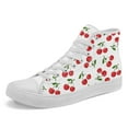 thumbnail image 1 of CoolcustomMen's Valentine's Day Cherry-Themed High-Top Sneakers with Cherry Pattern (Berties/Cheeries), Lace-Up Ankle Footwear for Streetwear, & Daily Wear - Rubber Sole & Fabric Upper Casual Shoes, 1 of 10