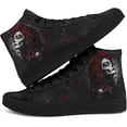 thumbnail image 1 of Coolcustomize Artistic Day of The Dead High-Top Canvas Sneakers, Colorful Skull & Floral Casual Walking Streetwear Skate Travel Shoes, 1 of 7