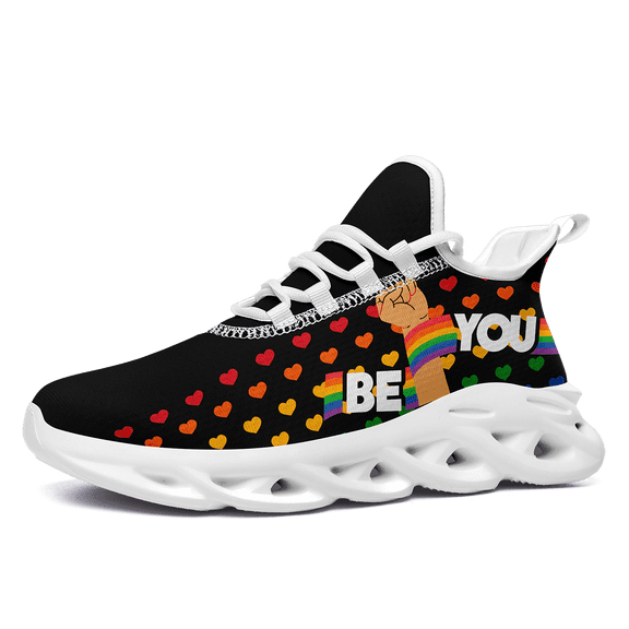 Coolcustomize Casual Low-top sneakers for Men, Featuring a Unique Rainbow Design Inspired by Love(Be You), Breathable Running Shoes Perfect for Couples Suitable for Everyday Wear, Leisure Activities.