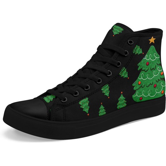 Coolcustomize Christmas High-Top Sneakers for Womens Girls,Holiday-Themed Canvas Shoes Comfortable Casul high Tops,Xmas Gift