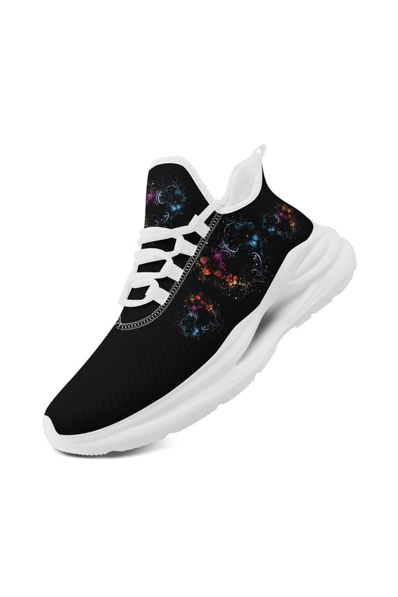 Comfortable Breathable Wide Fit Women's Gym Sneakers - Valentine's Heart Backdrop Lightweight Sports Running Shoes, Fabric Upper, Lace-up Couple Shoes, Perfect Gifts for Runner