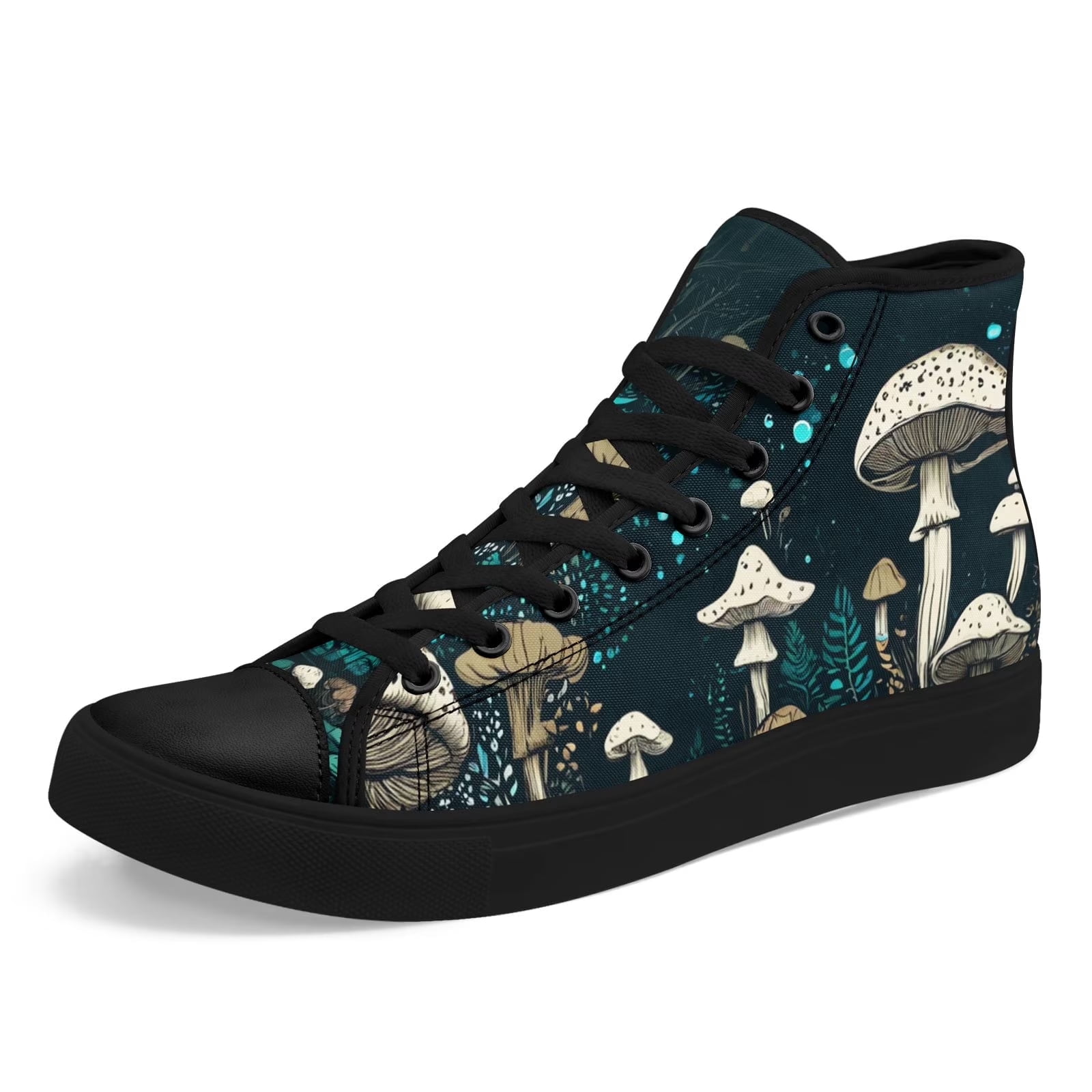Coolcustomize Fashion High Top Canvas Shoes for Men Women, Navy Blue Hi ...