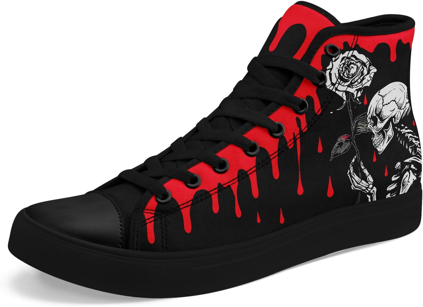 Coolcustomize Fashion Skull High-Top Canvas Shoes for Men  display picture 2