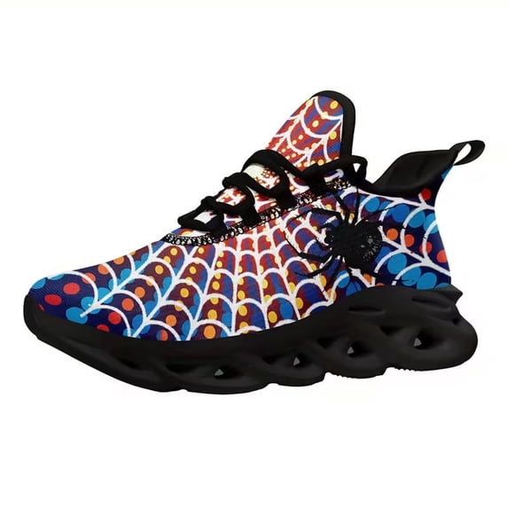 Coolcustomize Fashion Sneakers for Men Women Wide, Personalized Colorful Spider Web Design Print Sport Shoes, Trendy Running Shoes Size 6 7 8 9 10 11