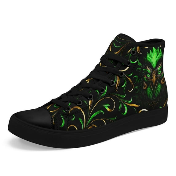 Coolcustomize High-top Sneakers with Rooster Print, Streetwear Shoes, Lace-Up Ankle for Daily Walking, Travel & Gym - Durable Rubber Sole & Fabric Upper (Casual for all terrains) - Ideal Gift for Men