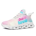 thumbnail image 1 of Coolcustomize Men's Breathable Running Shoes | "One Love" Macaron Gradient Graphic Lightweight Trainers Comfort Lace-Up Daily Casual Shoes, Fabric Upper, EVA Sole, All-Season Use Tennies Shoes, 1 of 10