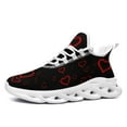 thumbnail image 1 of Coolcustomize Men's Fashion Valentine's Day Red Heart Graphic Design Athletic Shoes, Lightweight Couple Sneakers for Workouts and Casual Wear, Lace Closure, Fabric Upper, EVA Sole, Low top Trainers, 1 of 10