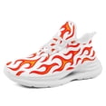 thumbnail image 1 of Coolcustomize Men's Gothic Punk Sneakers - Chunky Sole Low-Top Lace-Up Shoes with Flame Wave Print, Contrast Design, Breathable Fabric Upper & Cushioned EVA Sole, Event Footwear, Fashion Trainers, 1 of 10