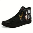 thumbnail image 1 of Coolcustomize Men's Gothic Style High-Top Sneakers - Skull & Rose Design, Lightweight Breathable Trainers, Plus Size Streetwear Shoes, Fabric Lining, Allseason Footwear | Rubber Sole Casual Boots, 1 of 11
