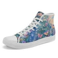 thumbnail image 1 of Coolcustomize Men's High-Top Sneakers with Butterfly, Breathable Floral Upper Lace-Up Ankle Shoes, Unisex Multicolor (Pink/Green/Blue/Purple) Casual Outdoor Walking Shoes for Wide Feet & Daily Wear, 1 of 9