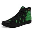 thumbnail image 1 of Coolcustomize Men's High-top Christmas Tree Print Sneakers, Festive Green & Golden Holiday Shoes, Christmas Party & Casual Attire (Black Base with Green Tree & Red Ornaments), Stylish Casual Boots, 1 of 10