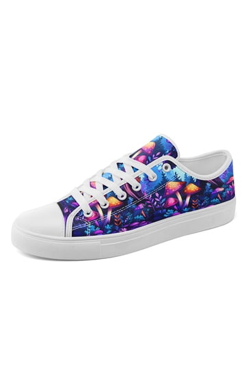 Womens canvas platform casual shoes with medium heel 3-5 cm, slip