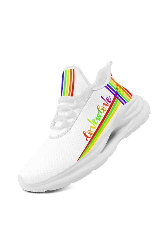 Men's Love Valentine-Themed Breathable Athletic Shoes | Wide Fit, Lightweight Sport Shoes, Couple Lace Closure Sneakers, Fabric Upper, EVA Sole, Low Top Trainers Daily & Casual Wear