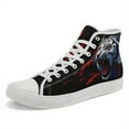 thumbnail image 1 of Coolcustomize Men's Plus Size Gothic High-top Sneakers with Tiger Print - Punk Style Lace-Up Trainers, Casual Streetwear Shoes, Black with Red Accents, Edgy Casual Boots | Bold Graphic Shoes, 1 of 10