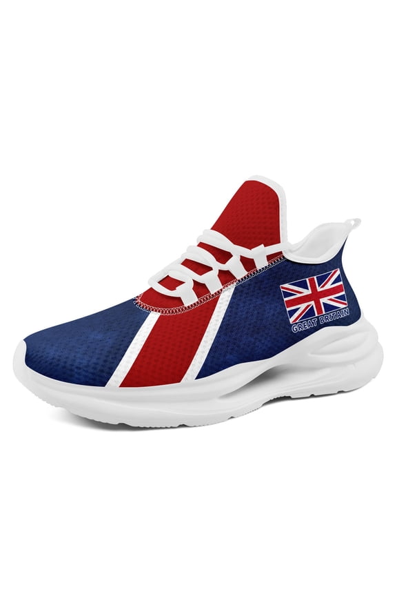 Men's Union Jack Flag Print Low-Top Casual Sneakers | British Style Lightweight Chunky Sneakers with Midsole Suspension, Women's Fashion Streetwear Running Shoes for Walking & Sports