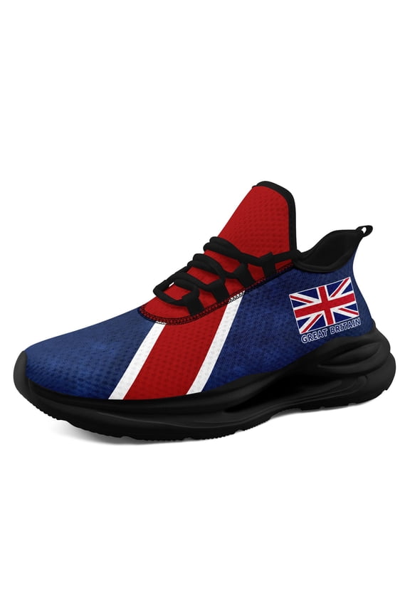 Men's Union Jack Flag Print Low-Top Casual Sneakers | British Style Lightweight Chunky Sneakers with Midsole Suspension, Women's Fashion Streetwear Running Shoes for Walking & Sports