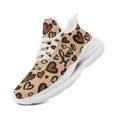 thumbnail image 1 of Coolcustomize Men's Wide Fit Leopard & Love Heart Sneakers, Breathable Comfortable Running Shoes for Couple, Lace Closure, Fabric Upper, EVA Sole Sport Shoes, Perfect Gifts for Valentine's Day, 1 of 10