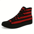 thumbnail image 1 of Coolcustomize Men's & Women's High-Top Sneakers, Black/Red Colorway, Cushioned Rubber Sole, Streetwear Shoes for Skateboarding, Edgy Fashion Footwear, Casual Walking, Artistic Design, Skater Culture, 1 of 10