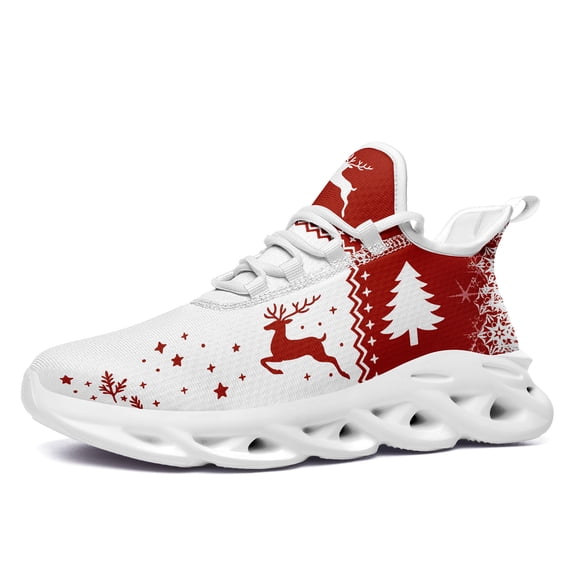 Coolcustomize Mens&Womens Christmas Breathable Sport Shoes, Lightweight Running Footwear, Comfortable Walking Sneakers for Holiday Workouts and Daily Wear, Fabric Upper Trainer, EVA Sole Sport Shoes