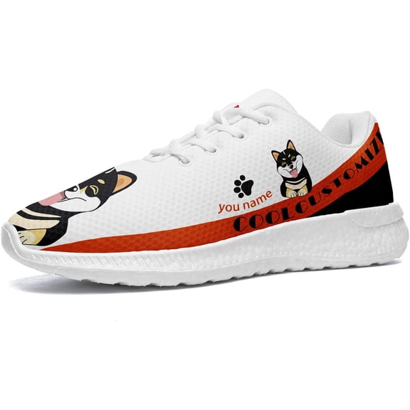 Coolcustomize Women's Custom Sneakers, Dog Printed Dad Shoes Lightweight Running Shoes Comfortable Casual Fashion Athletic Sneaker for Women Girl