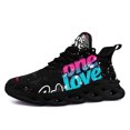 thumbnail image 1 of Coolcustomize Women's Lightweight Casual Shoes | "One Love" Graphic Breathable Running & Comfort Lace-Up Daily Couple Shoes, EVA Sole, Fabric Upper & Inner, Low Top Trainers for Valentine's Day, 1 of 10