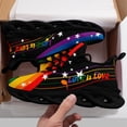 thumbnail image 1 of Coolcustomize Women's "ONE LOVE" Print Sneakers, Lightweight Low-top Laceup Colorful Shoes Suitable for Urban Daily Wear, Casual Outfits, Soft Round-Toe Fabric Outdoor Footwear with Cushioning, 1 of 10