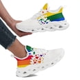 thumbnail image 1 of Coolcustomize Women's Rainbow Gradient & Hearts LGBTQ+ Pride Mouth Sneakers, Lightweight Breathable Laceup Running Walking Shoes - Gifts for Pride Parade, Party - Cushioned EVA Sole Trendy Footwear, 1 of 8
