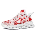 thumbnail image 1 of Coolcustomize Women's Red Heart Love Sneakers - Comfortable Walking Shoes with EVA Sole, Lace-Up Trainers, and Playful Heart Print Design, Perfect Romantic Gift for Valentine's Day/Husband/Wife, 1 of 10
