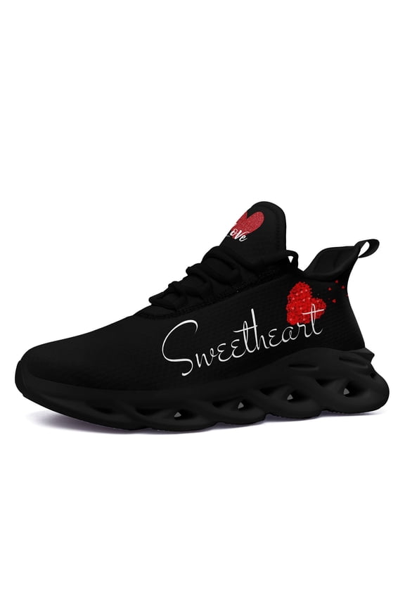 Women's "Sweetheart" Low-top Sneakers, Lightweight Breathable Trainers with Wide Quarters for Gym/Walking/Casual Attire, Wide Fit Athletic Footwear, Perfect Gifts for Valentine's Day