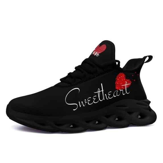 Coolcustomize Women's "Sweetheart" Low-top Sneakers, Lightweight Breathable Trainers with Wide Quarters for Gym/Walking/Casual Attire, Wide Fit Athletic Footwear, Perfect Gifts for Valentine's Day