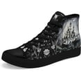 thumbnail image 1 of Coolcustomize Womens Mens Vintage Floral High Top Canvas Sneakers Dark Style Cottagecore Lace-Up Casual Shoes Fashion Streetwear Sneakers, 1 of 6