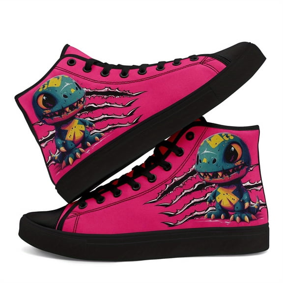 Coolcustomize Y2K Monster Style High-Top Sneakers for Men, Neon  Shoes with Cute Chaos Dino & Claw Marks, Trendy Casual Urban Wear Shoes for Daily Wear, Sport Walking Shoes Suitable for Women