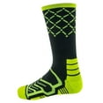 thumbnail image 1 of Cooldry Light Compression Crew Basketball Socks, Black/Green, Large, 1 of 6