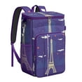 thumbnail image 1 of Cooler Backpack 26 Cans Eiffel Tower Lunch Backpack Leak Proof Travel Camping Lunch Backpack Outdoor Cutlery Backpack for Anglers Family Travelers, 1 of 6
