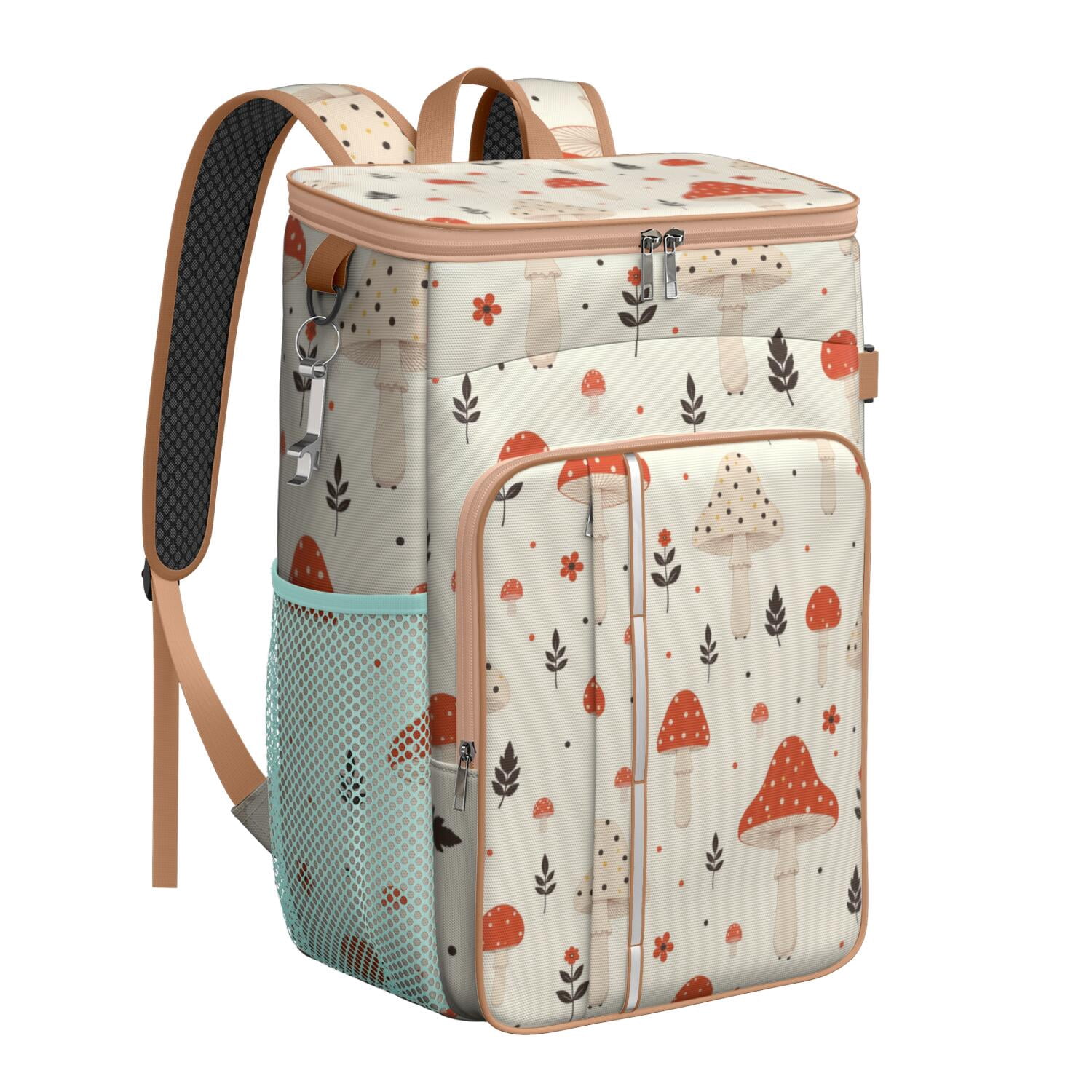 Cooler Backpack 26 Cans Insulated Backpack Cooler for Men & Women,Mushroom Drink Beverage Beer Bag Cooler for Road Trips