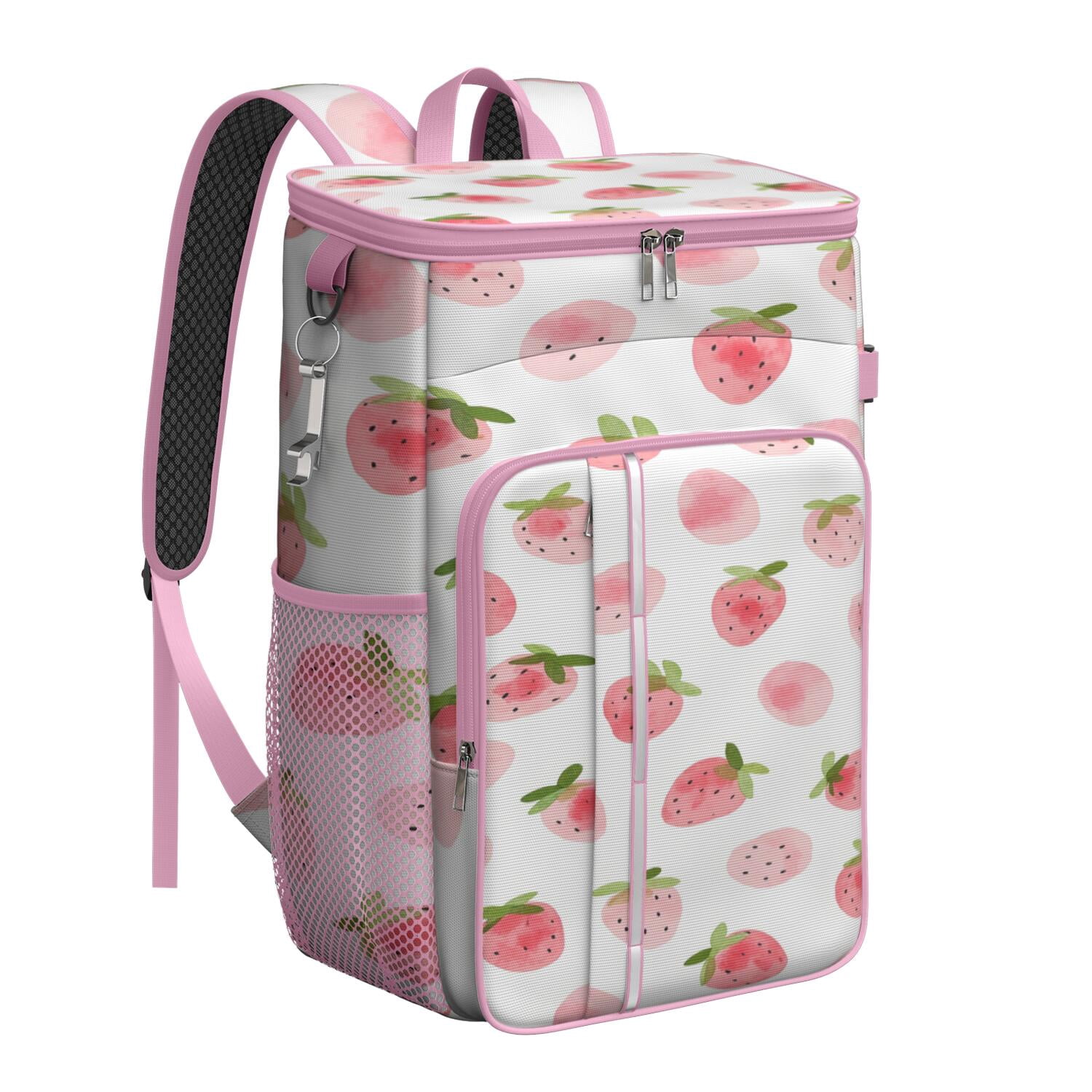 Cooler Backpack 26 Cans Insulated Backpack Cooler for Men & Women,Strawberry Drink Beverage Beer Bag Cooler for Office Workers