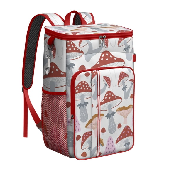 Cooler Backpack 26 Cans Mushroom Lunch Backpack Leak Proof Travel Camping Lunch Backpack Outdoor Cutlery Backpack for Camping Hiking