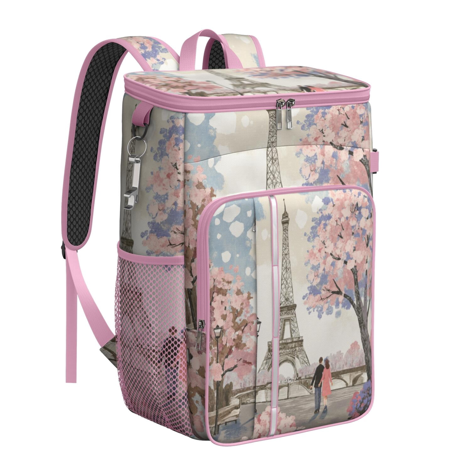 Cooler Backpack 26 Cans Paris Drink Beverage Beer Bag Cooler Leak Proof Travel Camping Lunch Backpack Outdoor Cutlery Backpack for Camping Hiking