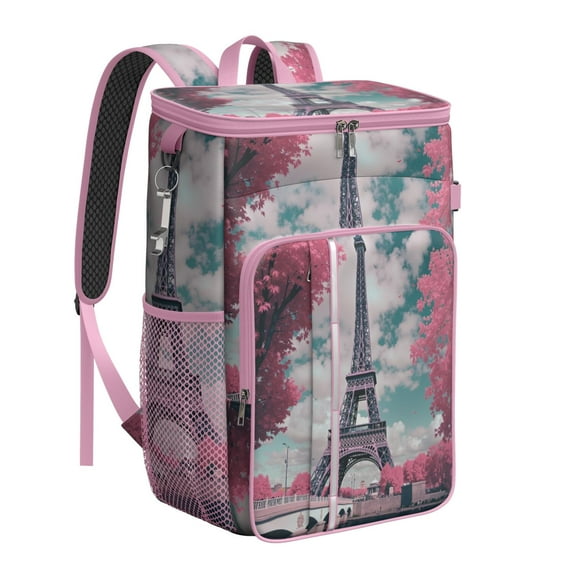 Cooler Backpack 26 Cans Paris Lightweight Insulated Backpack Cooler Leak Proof Travel Camping Lunch Backpack Office Lunch Storage for Outdoor Enthusiasts