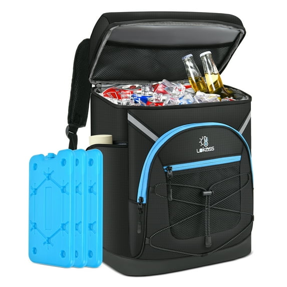 Cooler Backpack with 3 Ice Packs,40 Cans Backpack Cooler Leakproof, Lightweight Travel Cooler Lunch Backpack, Insulated Soft Coolers for Beach, Hiking, Camping, Fishing, Picnic
