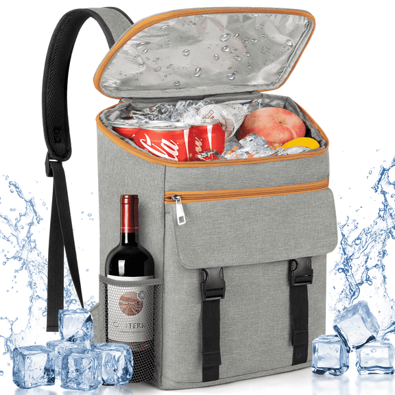 CshidWorld 33 Can Insulated Leakproof Cooler Backpack with Bottle Opener, Gray
