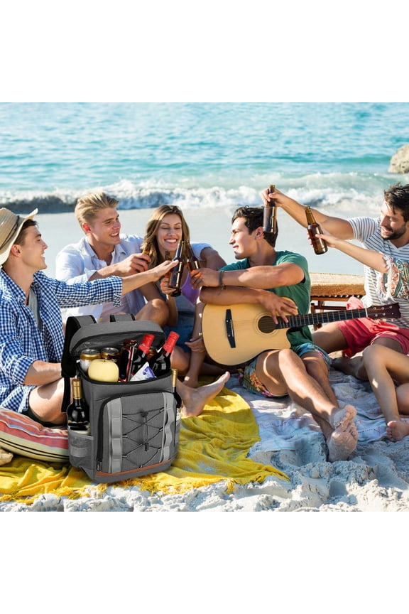 Cooler Backpack 36 Can Leakproof Insulated Cooler Backpack with 25L/6.6Gal for Picnic Camping Beach Hiking Fishing Travel