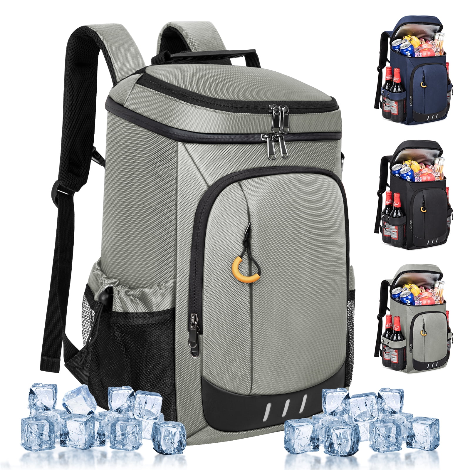 Cshidworld Cooler Backpack - 40 Cans Insulated Leak Proof Backpack Cooler Portable Picnic Camping Beach Hiking BBQ Cooler Bag for Men and Women, Gray