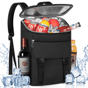Cshidworld Cooler Backpack, 50 Cans Large Capacity Camping Cooler Bag, Insulated Leakproof Waterproof Backpack W/ 2 Insulated Thermal Pockets, Travel Camping Beach Backpack, Cooler Ice Chest
