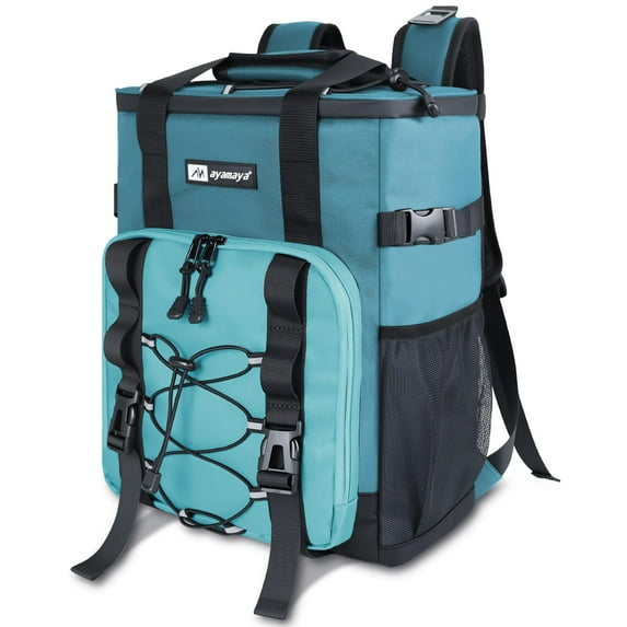 Cooler Backpack, HOMEYA 24 Cans Insulated Lunch Backpack Cooler Leakproof, Keeps Hot/Cold for Up to 16 Hours, Lightweight Waterproof Beach Travel Camping Cooler Bag for Men and Women, Lake Blue