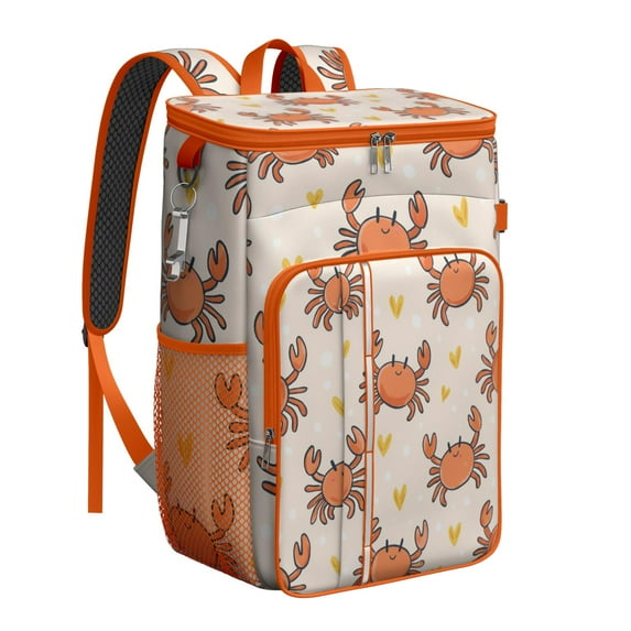 Cooler Backpack Insulated Backpack Cooler for Men & Women,Marine Adorable Crab Drink Beverage Beer Bag Cooler for Office Workers