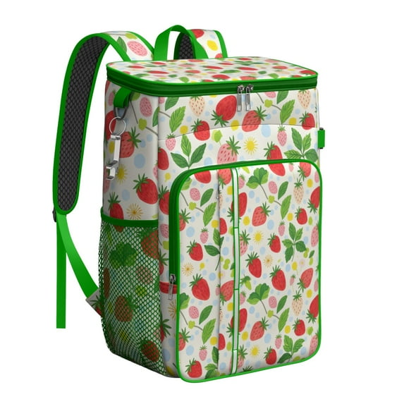 Cooler Backpack Insulated Backpack Cooler for Men & Women,Strawberry Fruit Lunch Backpack for Road Trips