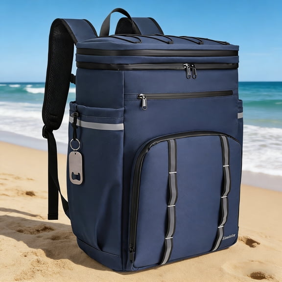 Cooler Backpack, Insulated Backpack, Large Capacity Soft Insulated Waterproof Lunch Bag for Camping Beach Hiking Shopping, Outdoor Travel Backpack for Men Women