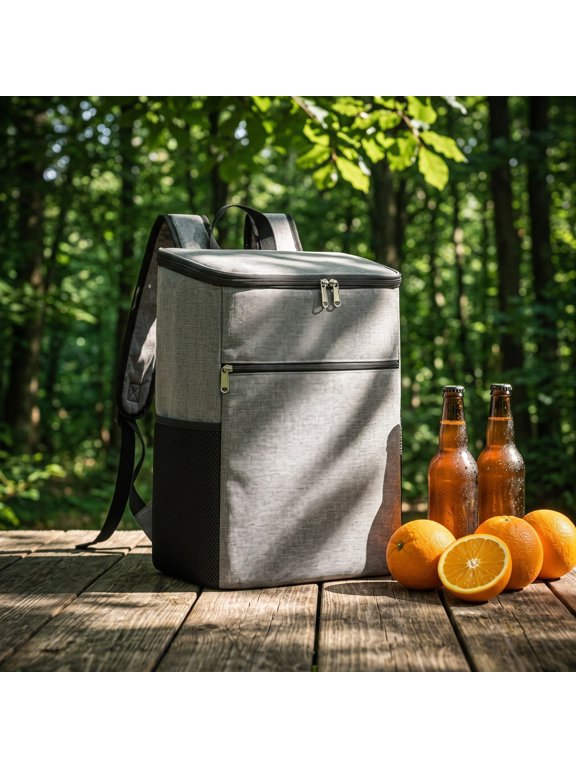Cooler Backpack, Insulated Leakproof Lunch Bag with Bottle Holders for Picnic Camping and Daily Travel, Large Capacity Thermal Meal Prep Backpack Bag for Office Car Work and Outdoor Hiking